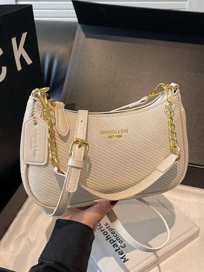 Women Solid PU Crossbody Bag