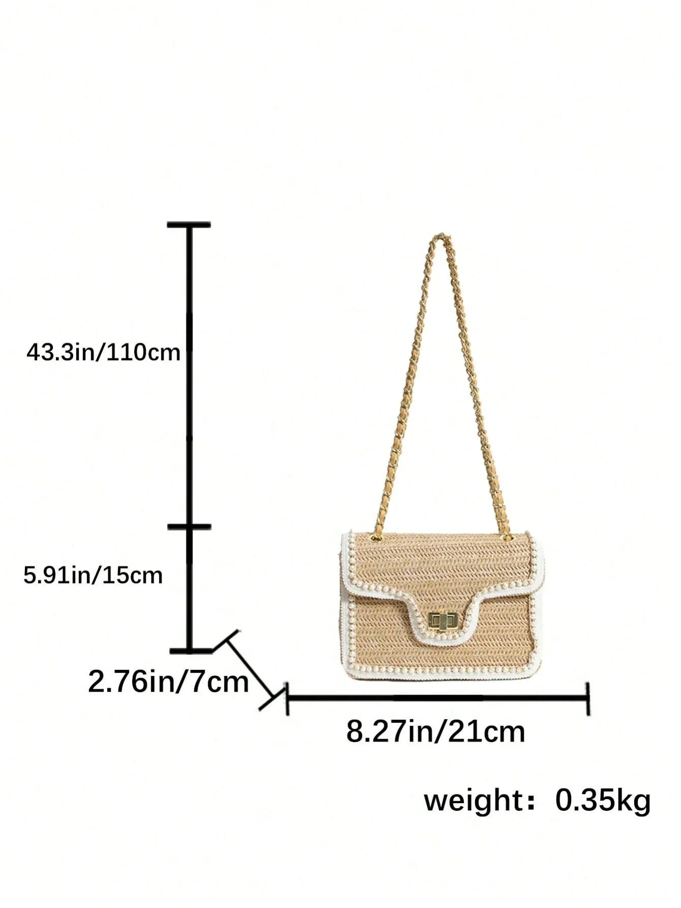 Women’s Pearl Straw Crossbody Bag