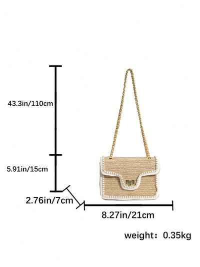 Women’s Pearl Straw Crossbody Bag