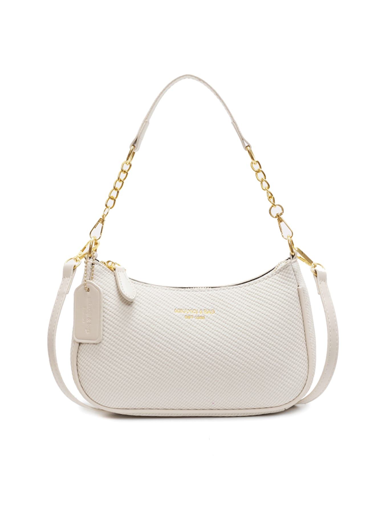Pink Letter Crescent Shoulder Bag