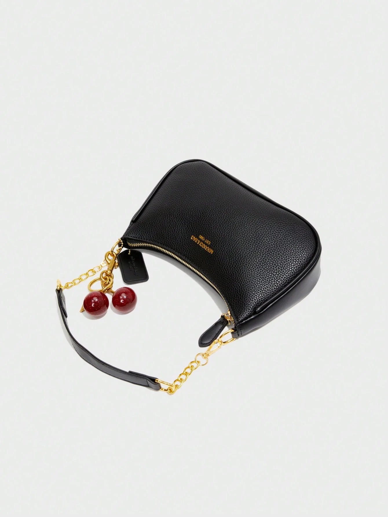 Letter Graphic Crescent Shoulder Bag