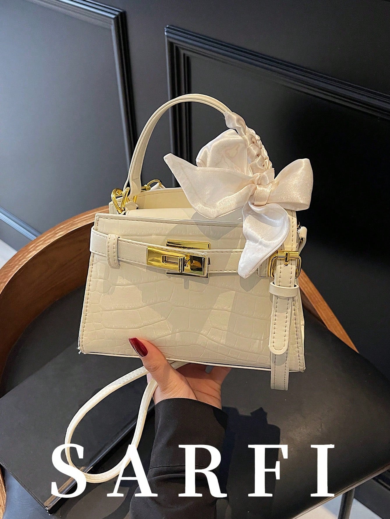 Women’s Litchi Grain Crossbody Handbag