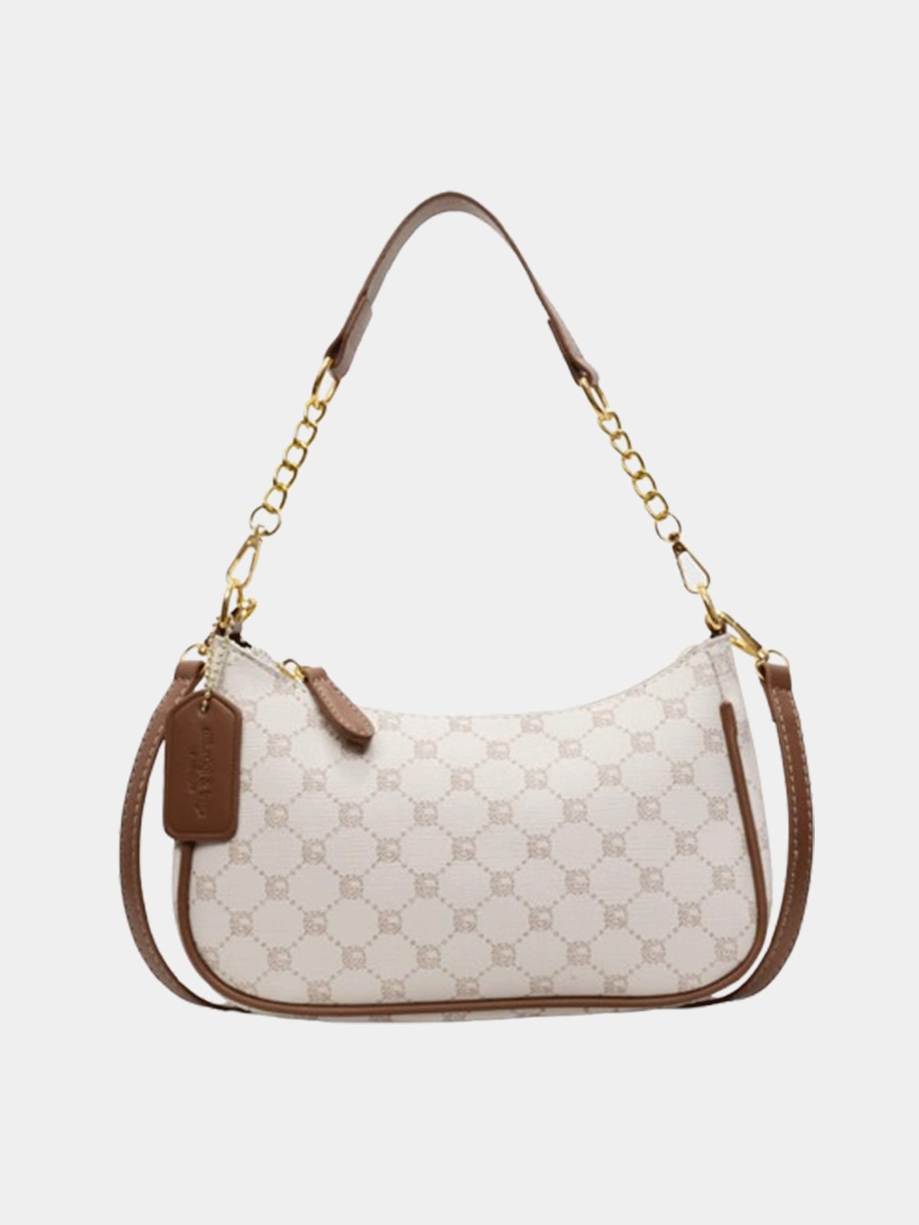Pink Letter Crescent Shoulder Bag