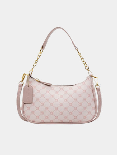 Pink Letter Crescent Shoulder Bag