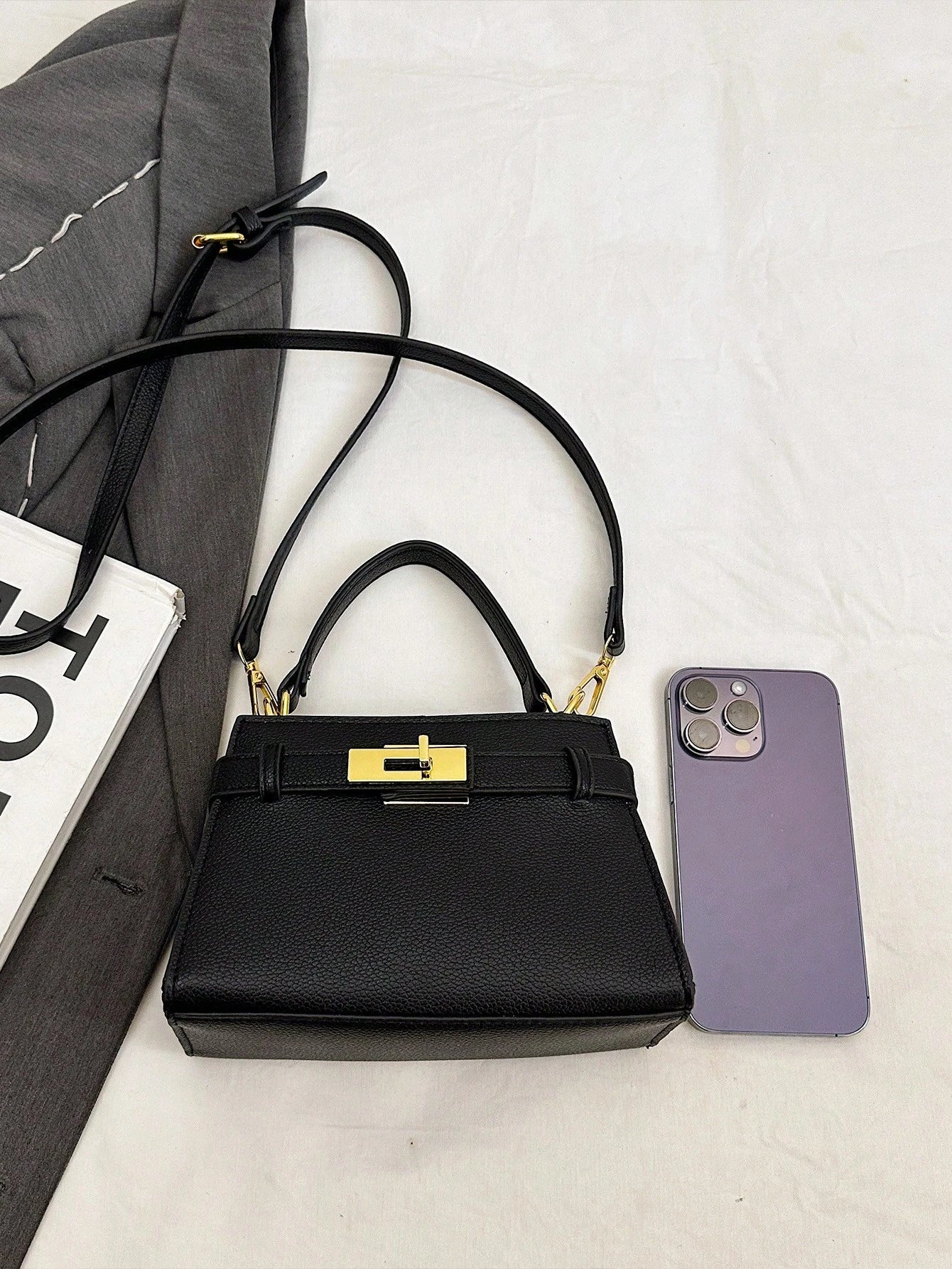 Women’s Litchi Grain Crossbody Handbag