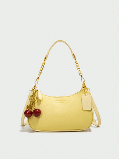 Pink Letter Crescent Shoulder Bag
