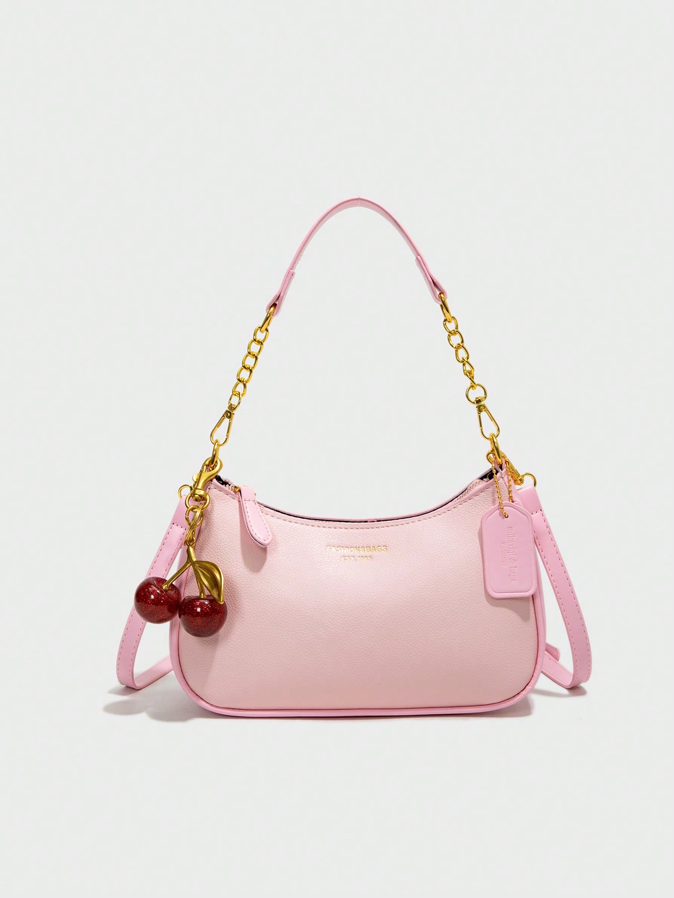 Letter Graphic Crescent Shoulder Bag