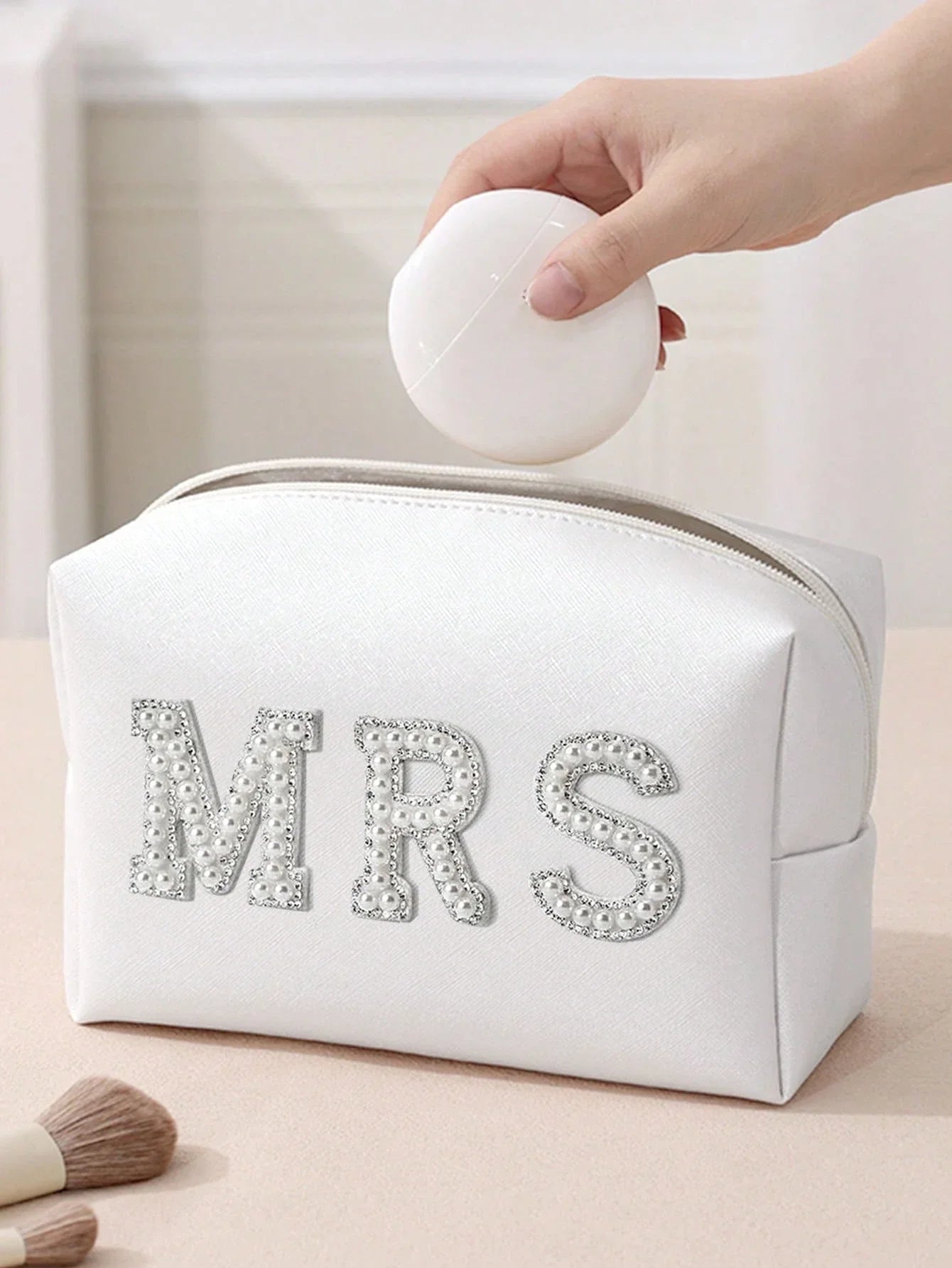 Women’s Monogram PU Makeup Bag