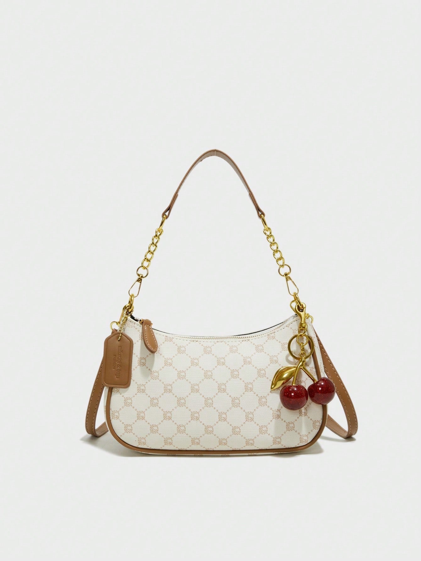 Pink Letter Crescent Shoulder Bag
