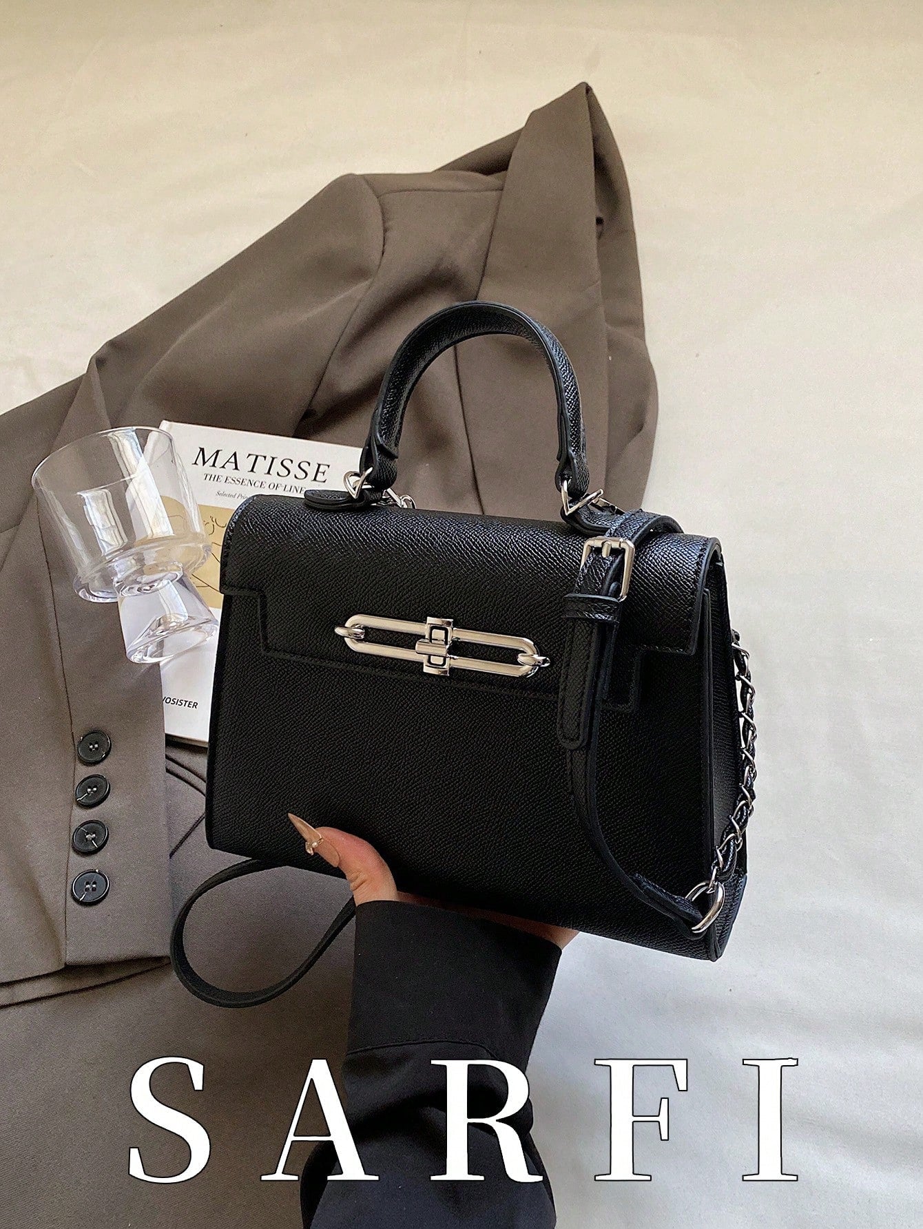 Women’s Litchi Grain Crossbody Handbag