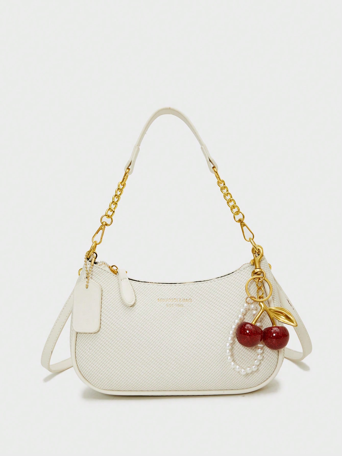 Pink Letter Crescent Shoulder Bag
