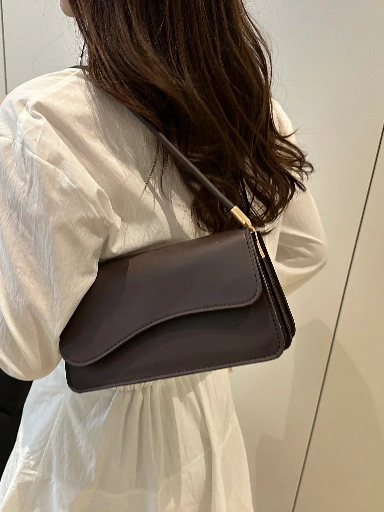 Asymmetrical Flap Vintage Shoulder Bag