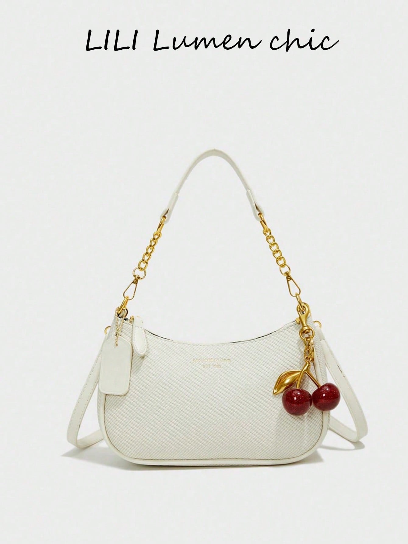 Letter Graphic Crescent Shoulder Bag