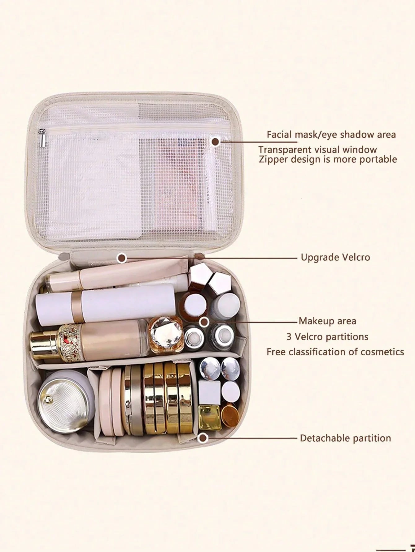 Large Waterproof Travel Makeup Bag