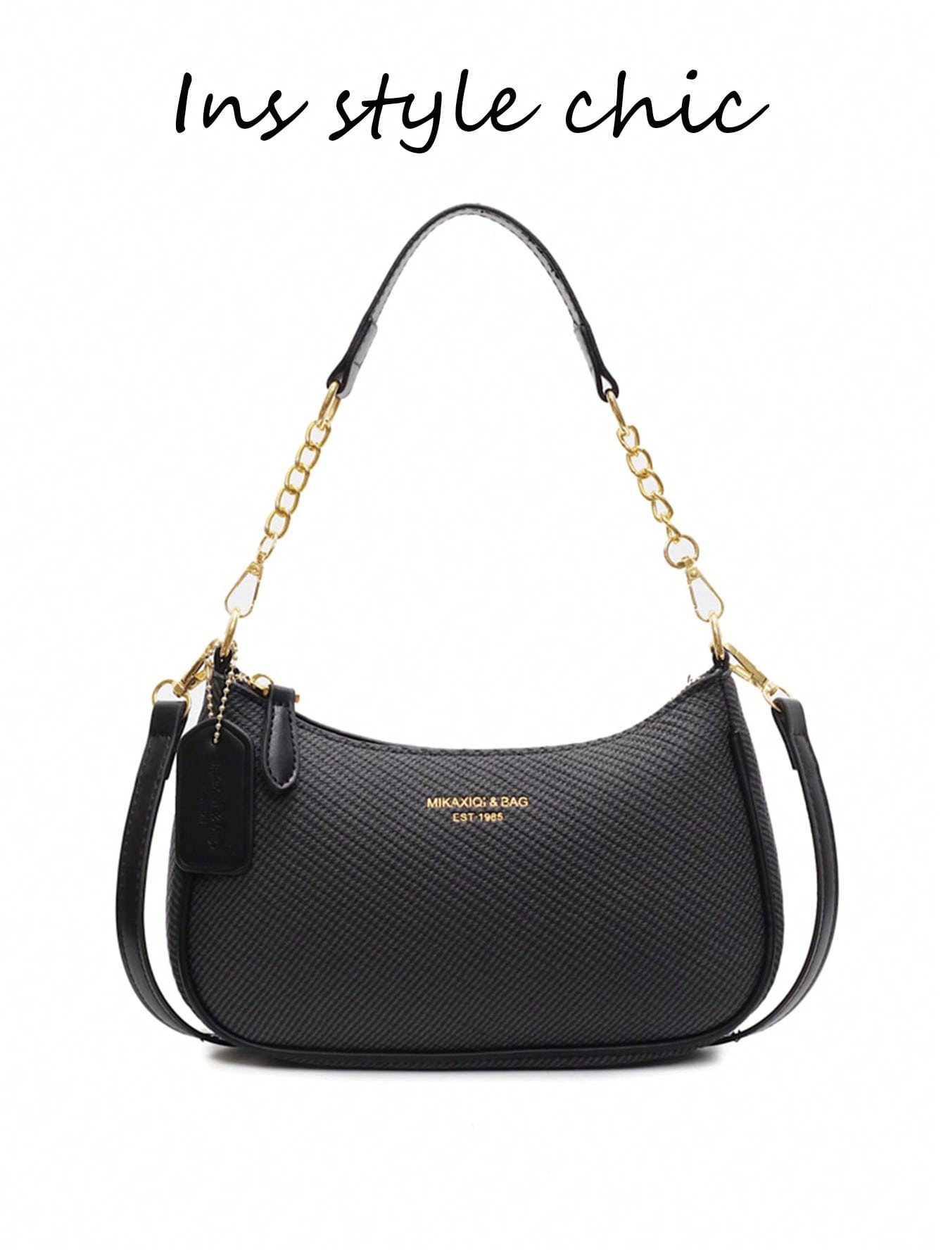 Pink Letter Crescent Shoulder Bag