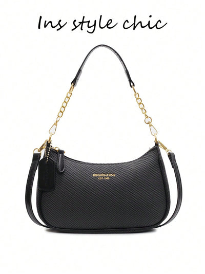 Pink Letter Crescent Shoulder Bag