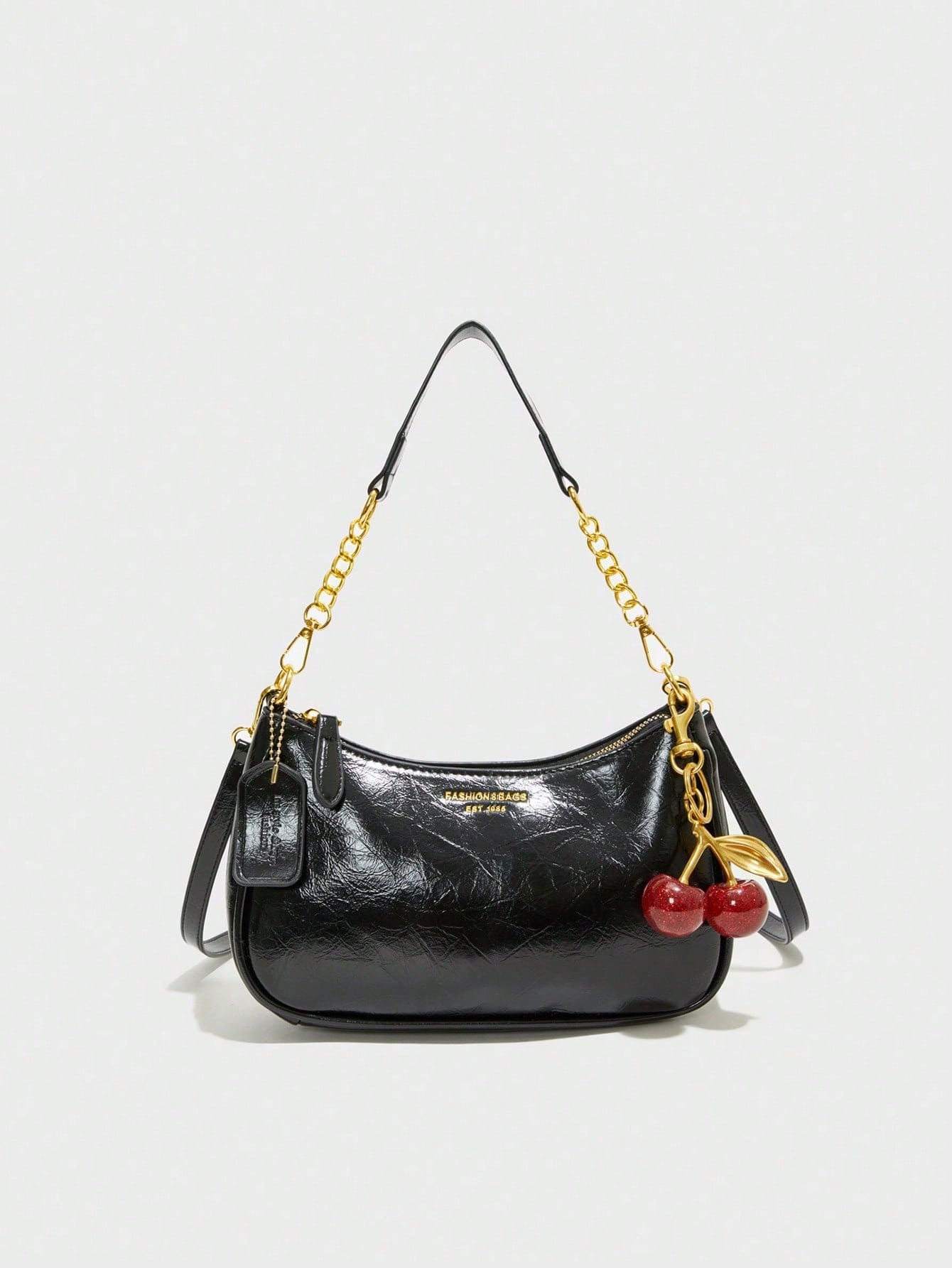 Pink Letter Crescent Shoulder Bag