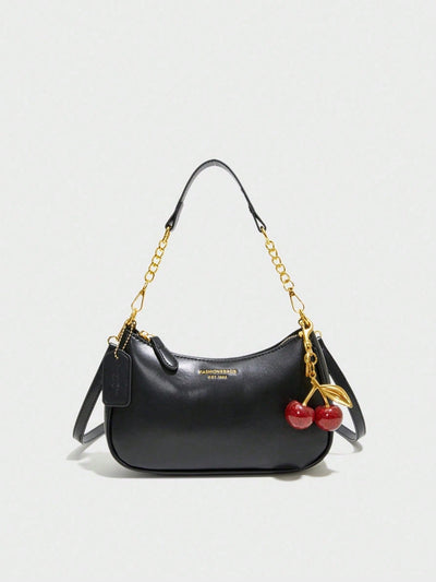 Pink Letter Crescent Shoulder Bag