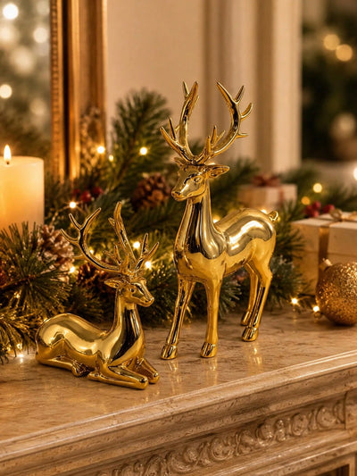 Gold Reindeer Christmas Tabletop Decor