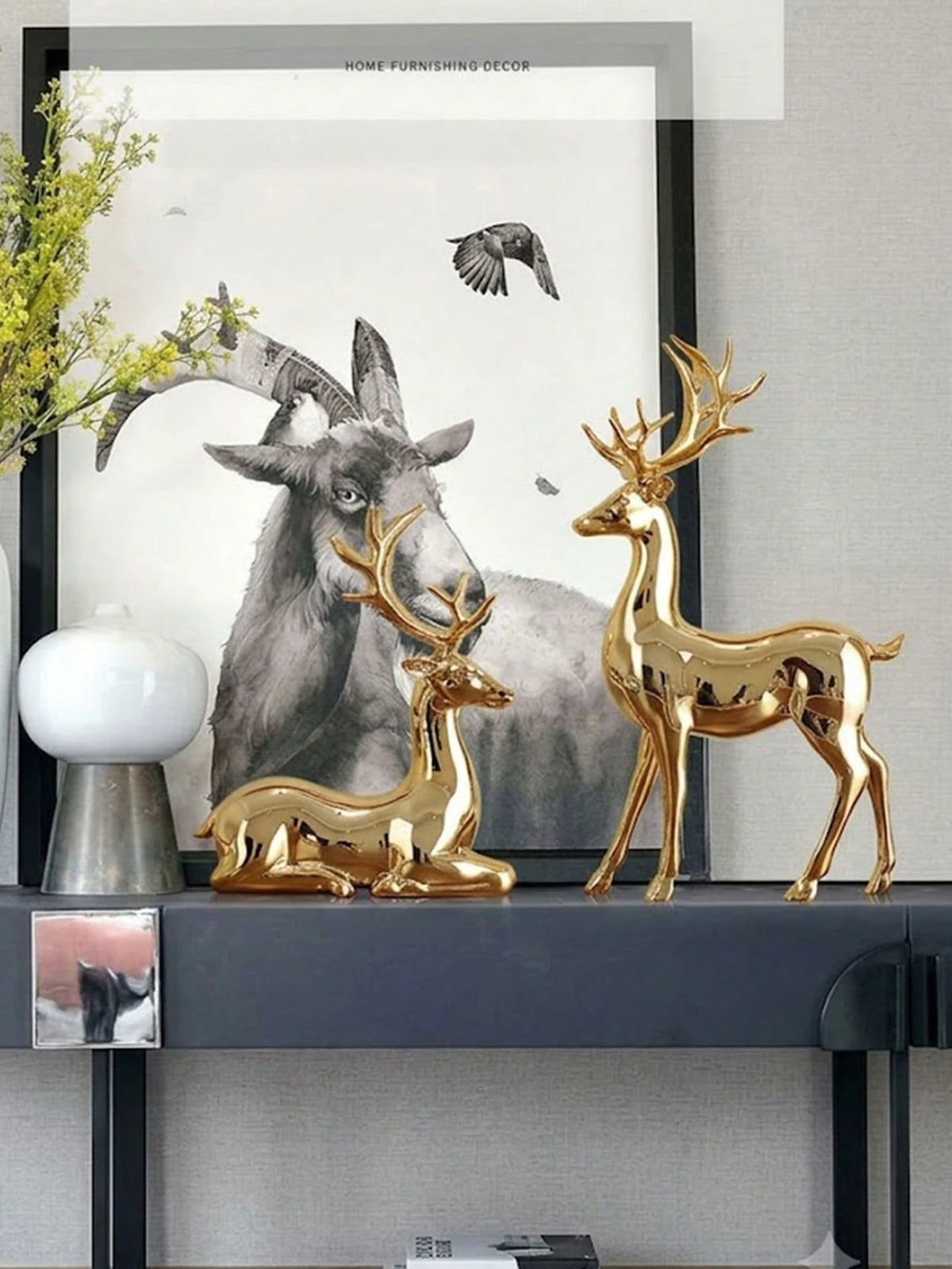 Gold Reindeer Christmas Tabletop Decor