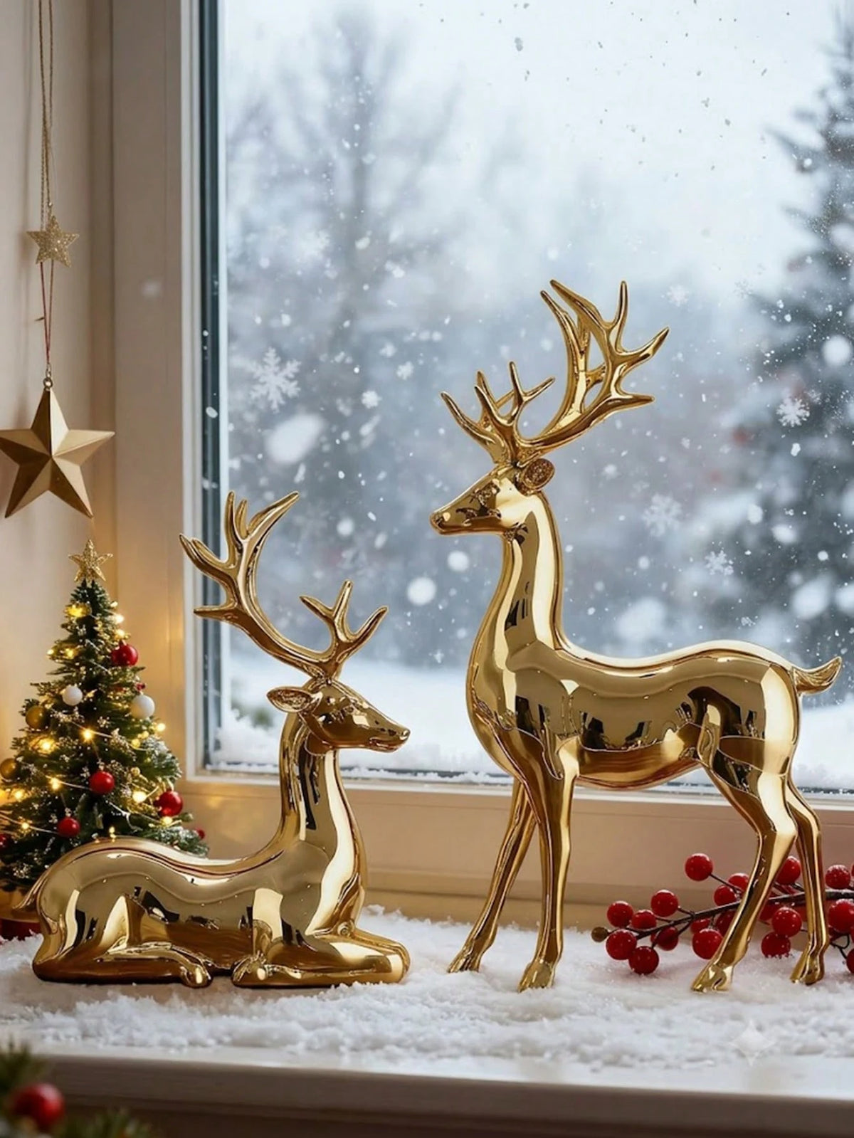 Gold Reindeer Christmas Tabletop Decor