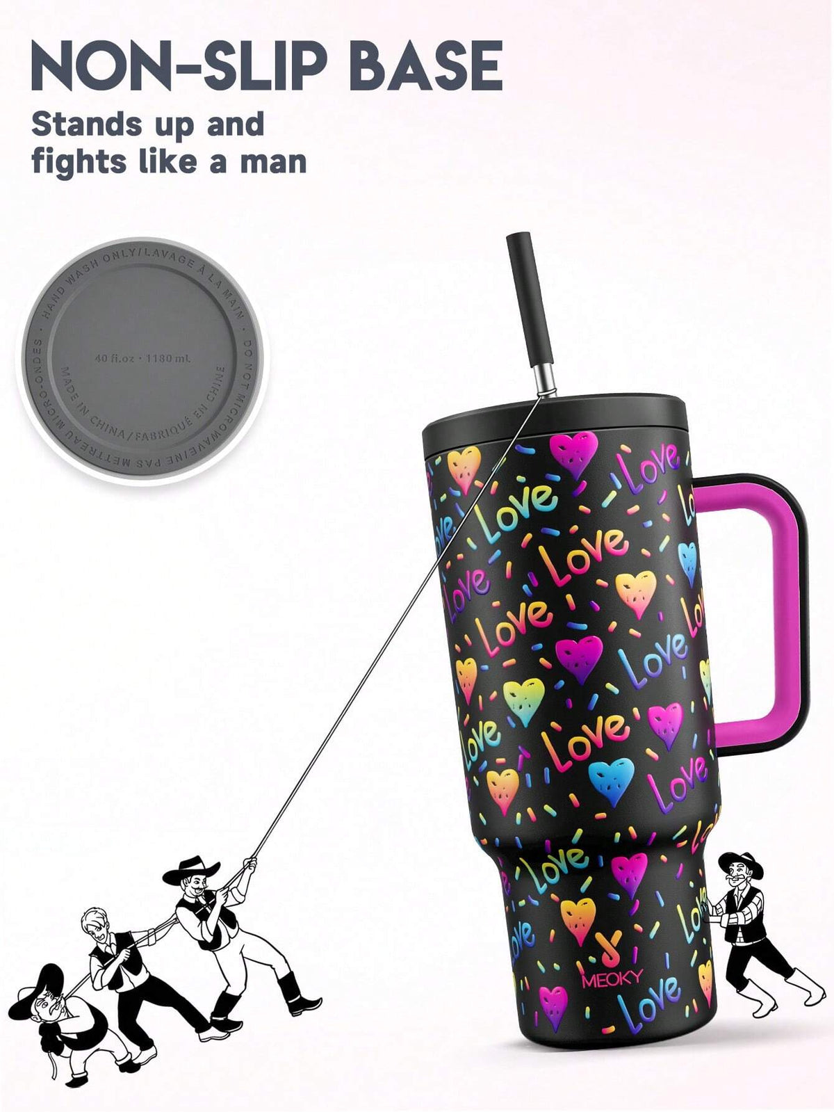 Meoky 40oz Stainless Steel Travel Tumbler