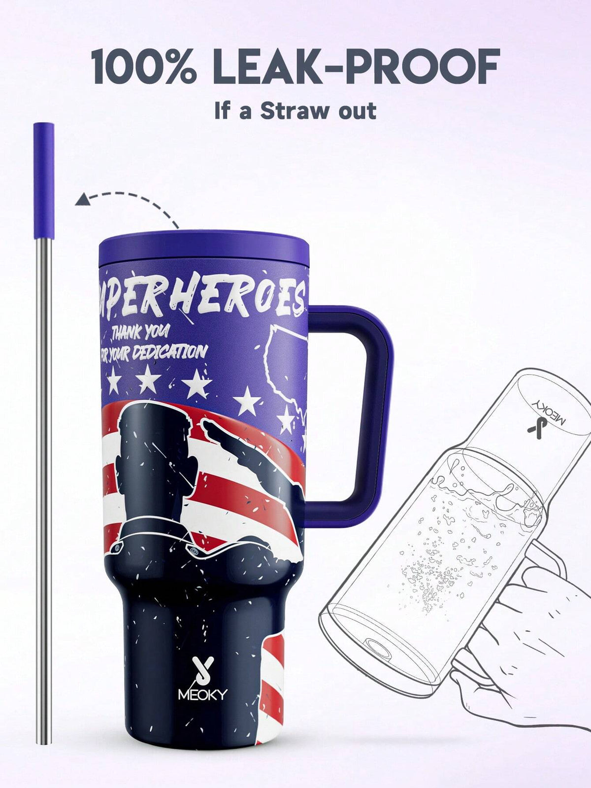 Meoky 40oz Insulated Tumbler Handle