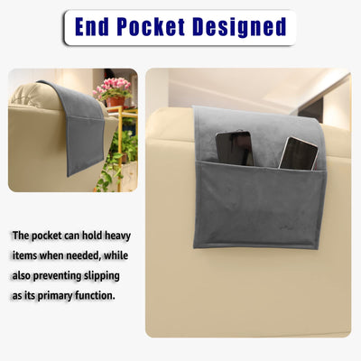 AmazeCov Adjustable Headrest Pillow for Recliners and Armchairs - Non-Slip Velvet Cushion for Neck Support and Pain Relief (Gray)