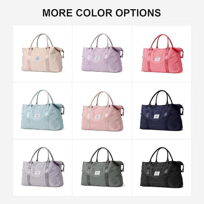Dark Blue Sport Travel Duffle Bag Large Gym Tote Bag for Women, Weekender Bag Carry on Bag for Airplane, Ladies Beach Overnight Bag Waterproof Luggage Bags with Wet Pocket