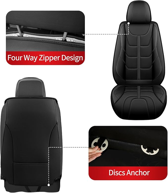 TTX LIGHTING Car Seat Covers fit for Nissan Altima 2009-2026 Full Set: Premium Leather Automotive Seat Cover with Airbag Compatible Waterproof (5 Seats, Black)