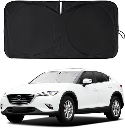 Windshield Sun Shade Compatible with 2024 2023 2022 2021 2020 2019 2018 Mazda CX5 CX-5, CX-3, CX-9,Front Window Sunshades 210T Reflective Polyester Sun Visor Cool Car Accessories