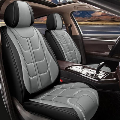 TTX LIGHTING Car Seat Covers fit for Kia Forte 2010-2026 Front Seat: Premium Leather Automotive Seat Cover with Airbag Compatible Waterproof (2 Seats, Black & Gray)