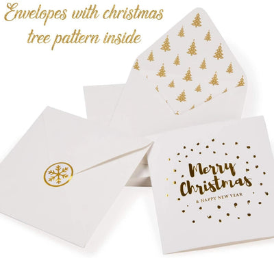 Christmas Greeting Cards Gold Foil