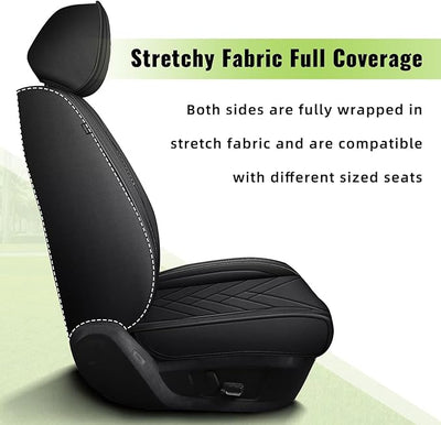 AOMSAZTO Car Seat Covers Fit for Kia Sportage 2009-2025 2026 Premium Front Seat Covers Waterproof Leather Automotive Seat Covers Compatible with Airbag (2 Seats,Black)