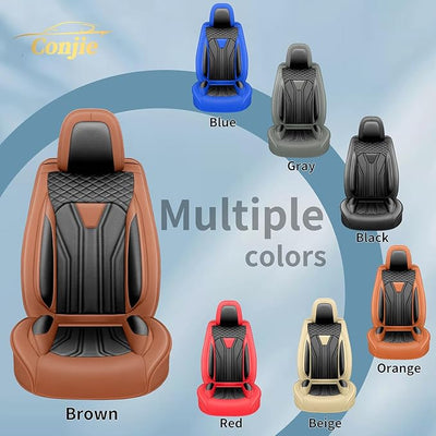 Fit Juke Car Seat Covers Compatible with Nissan Juke 2012-2015 2016 - Full Set Premium Leather， Waterproof Breathable， All-Weather Seat Cushion Protecto&Airbag Compatible（Brown & Black