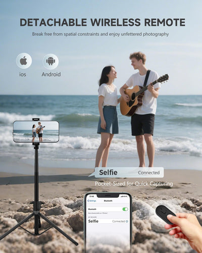 RISEOFLE 71” Phone Tripod & Selfie Stick, Portable All in One Extendable Cell Phone Tripod Stand, with Wireless Remote Control for iPhone/Samsung/Android/Camera