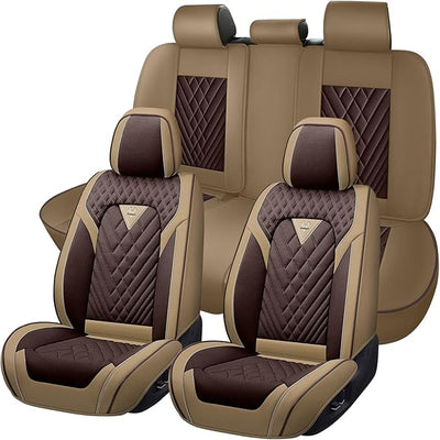 Truck Seat Covers for Ram 3500 2009-2026, Waterproof Premium Leather Full Coverage Car Seat Cover, Muscle Sport Style Auto Interior Seat Cover Sets (Full Set/Brown Coffee)