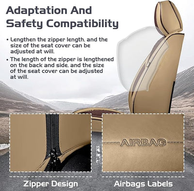 Truck Seat Covers for Ram 3500 2009-2026, Waterproof Premium Leather Full Coverage Car Seat Cover, Muscle Sport Style Auto Interior Seat Cover Sets (Full Set/Brown Coffee)
