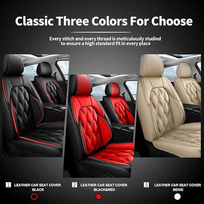 AOMSAZTO Front Seat Covers Fit for Chevy/Chevrolet Cruze 2011-2019 Waterproof Faux Leather Car Seat Cover Compatible with Airbag(2PCS Front, Black&Redline)