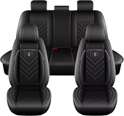 AOMSAZTO Car Seat Covers Fit for Jeep Patriot 2010-2017 Full Set Premium Seat Covers Waterproof Leather Automotive Seat Cushion Protector Compatible with Airbag(5 Seats,Black)