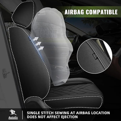 AOMSAZTO Car Seat Covers Full Set Fit for Nissan Rogue Sport 2017-2022 Waterproof Faux Leather Car Seat Cushions Automotive 5 Seat Covers Set（Black）
