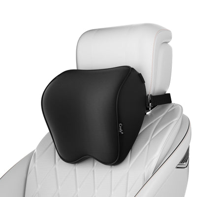 Crofy 2-Pack Car Neck Pillow, Headrest Pillow with Adjustable Strap, Black
