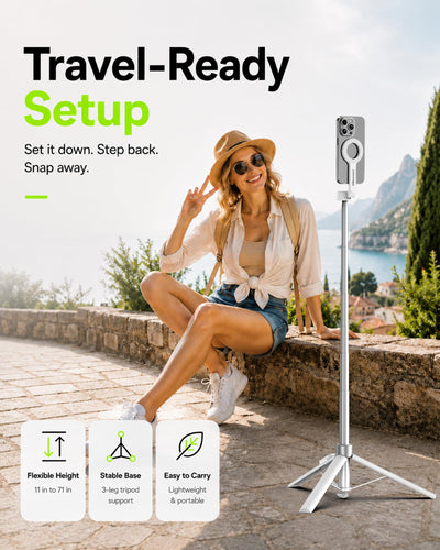 UBeesize 71" Phone Tripod Stand & Magnetic Selfie Stick Tripod for iPhone