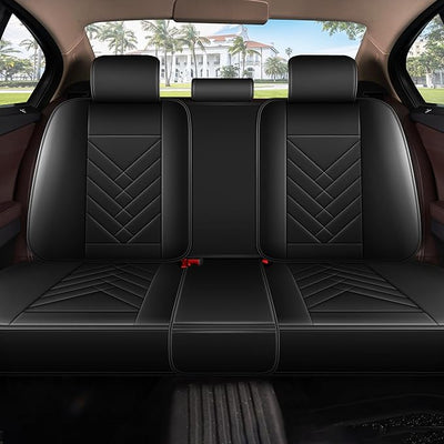 AOMSAZTO Car Seat Covers Full Set Fit for Nissan Rogue Sport 2017-2022 Waterproof Faux Leather Car Seat Cushions Automotive 5 Seat Covers Set（Black）