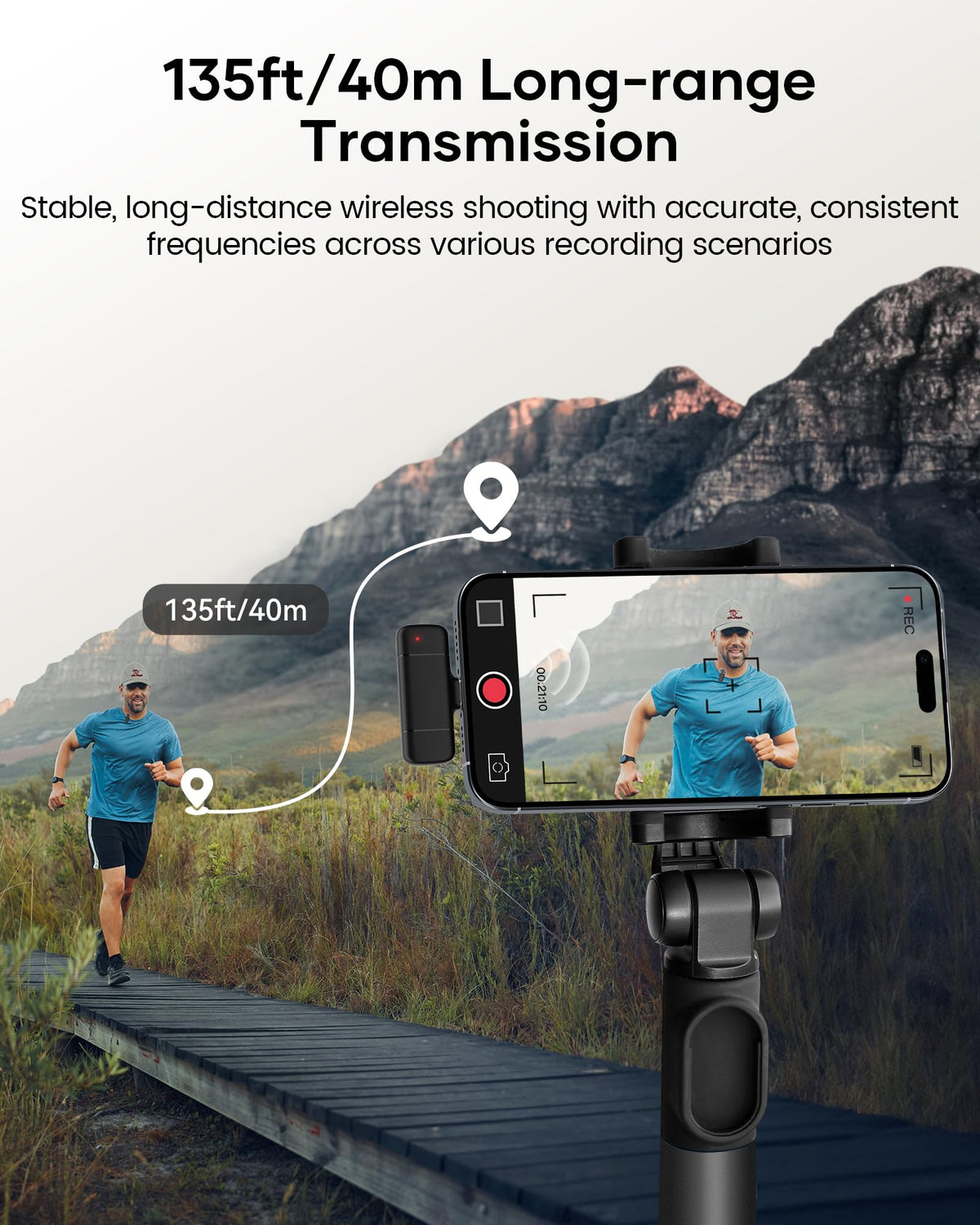 KUKIHO Wireless Lavalier Microphone with Charging Case, 36H Battery Life, Noise Cancellation, 135ft Range, Plug-and-Play Clip-On Mic for iPhone, iPad, Android, YouTube, Vlog, Live Streaming