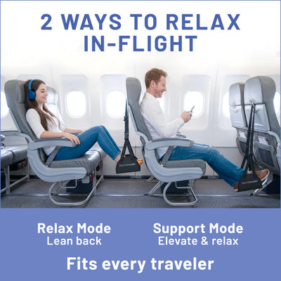 BASIC CONCEPTS Airplane Foot Hammock for Plane Travel Essentials - Airplane Travel Essentials, Long Flight Foot Rest - Plane Gadgets