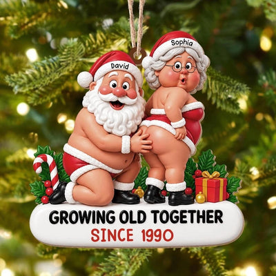 Personalized Funny Santa Couple Ornament