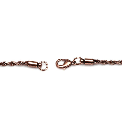 Handmade Oxidized Pure Copper Rope Chain
