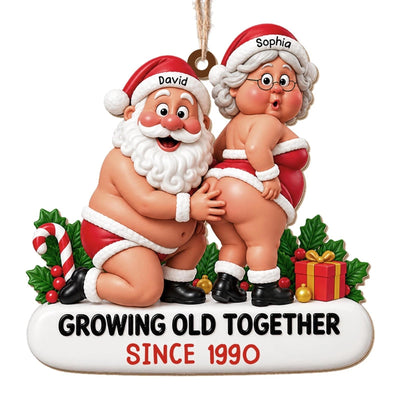 Personalized Funny Santa Couple Ornament