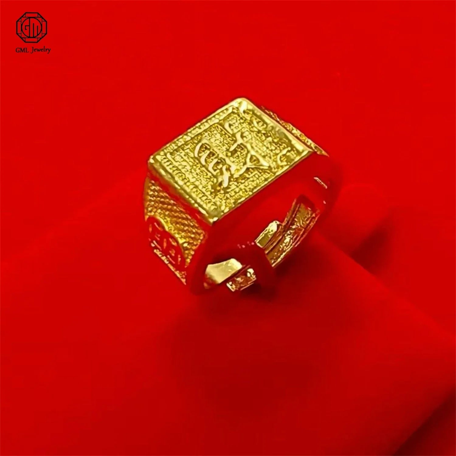 Sand Gold Adjustable Wide Band Ring